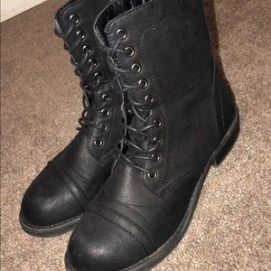 black combat boots